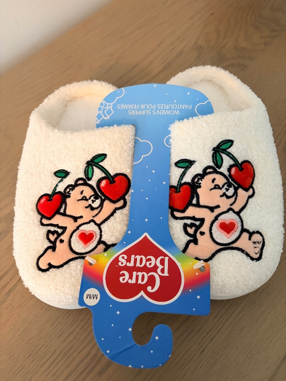 Care Bears, Plush Slippers, With Cherries, Womens,‎ Size Med, NEW With Tags